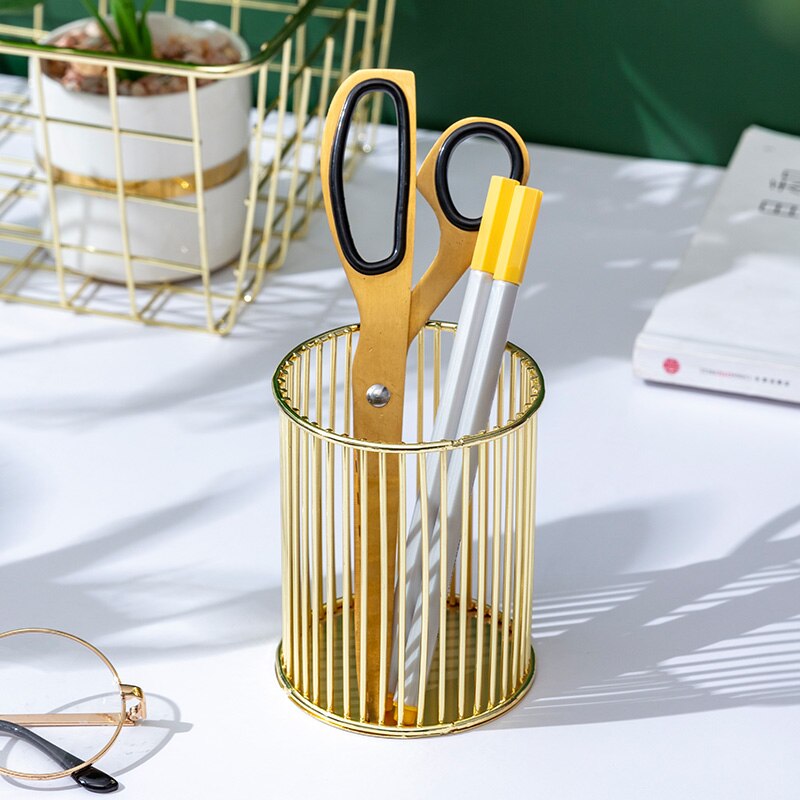 Unique Pen Pencil Holder Makeup Brush Holder Desktop Office Stationery Organizer Cosmetic Brush Storage
