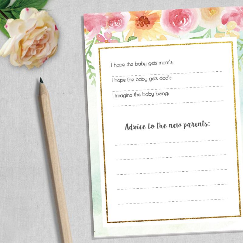 10 Pack Baby Prediction and Advice Cards, Baby Shower Game Advice Cards for Girl or Boy Extra Large 5x7” Cards