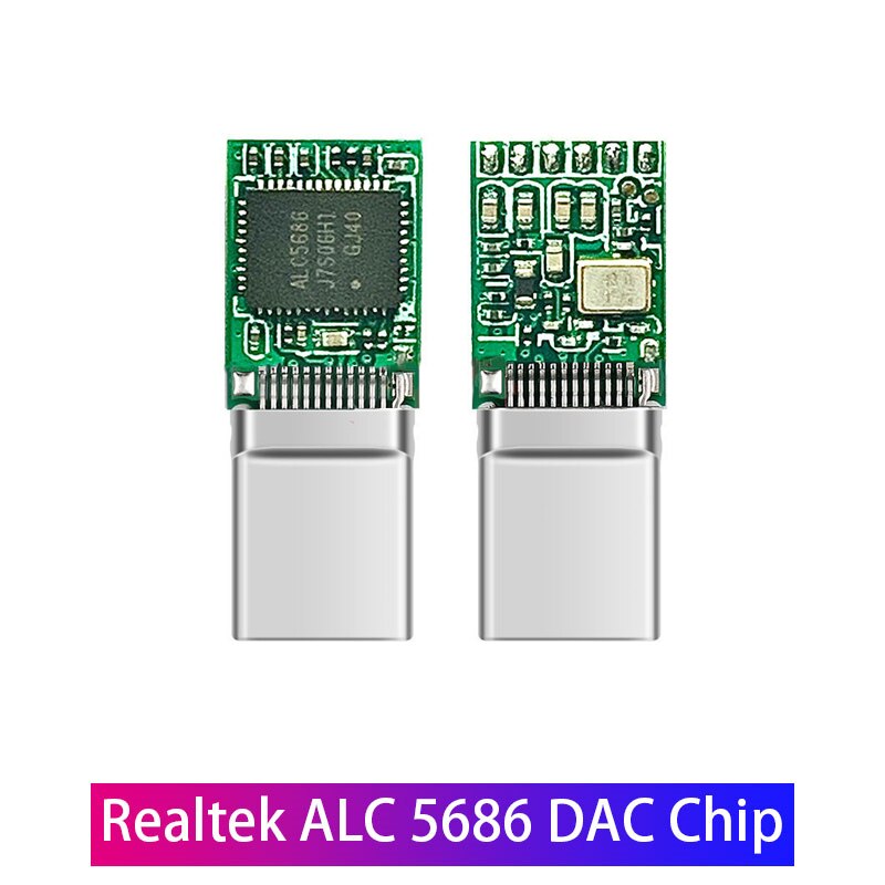 Realtek ALC5686 USB Type C to 3.5mm DAC Headphone Amp 16-32Ohm Output SNR 125 dB PCM 32bit 384KHz for MacBook Android Windows 10