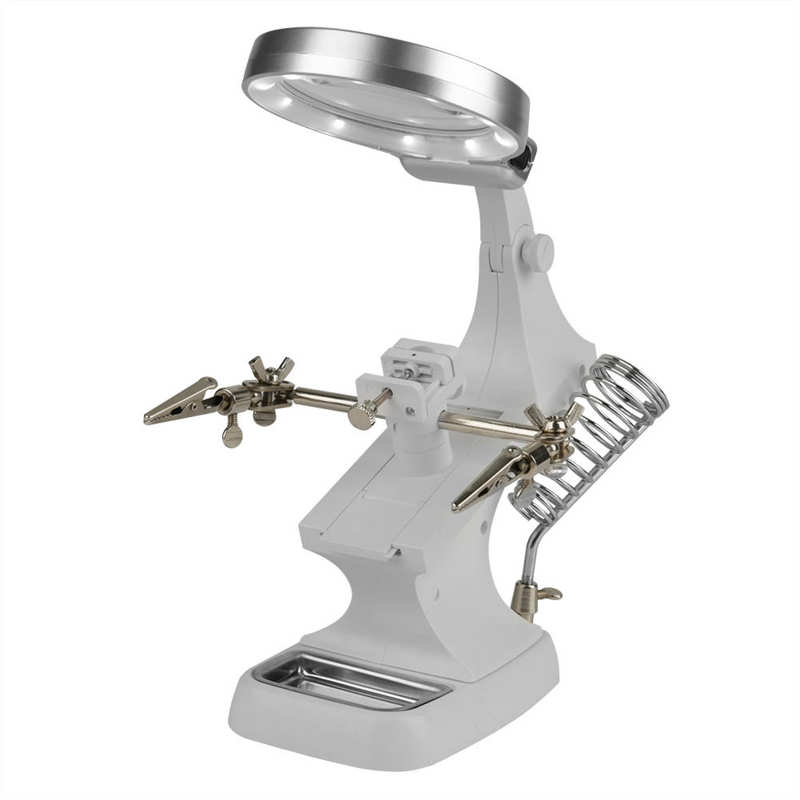 Cosmetic lamp Repair Magnifier With Led Light Tabletop Magnifying Glass Clamp Stand Soldering Weld Holder