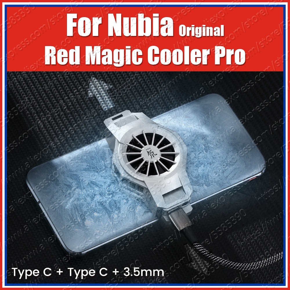 Ice Dock Original Nubia Red Magic 5s 5G 3s 3 Deuterium Cooler 64-86mm Universal Cooling Fan Double Type C & 3.5mm Jack