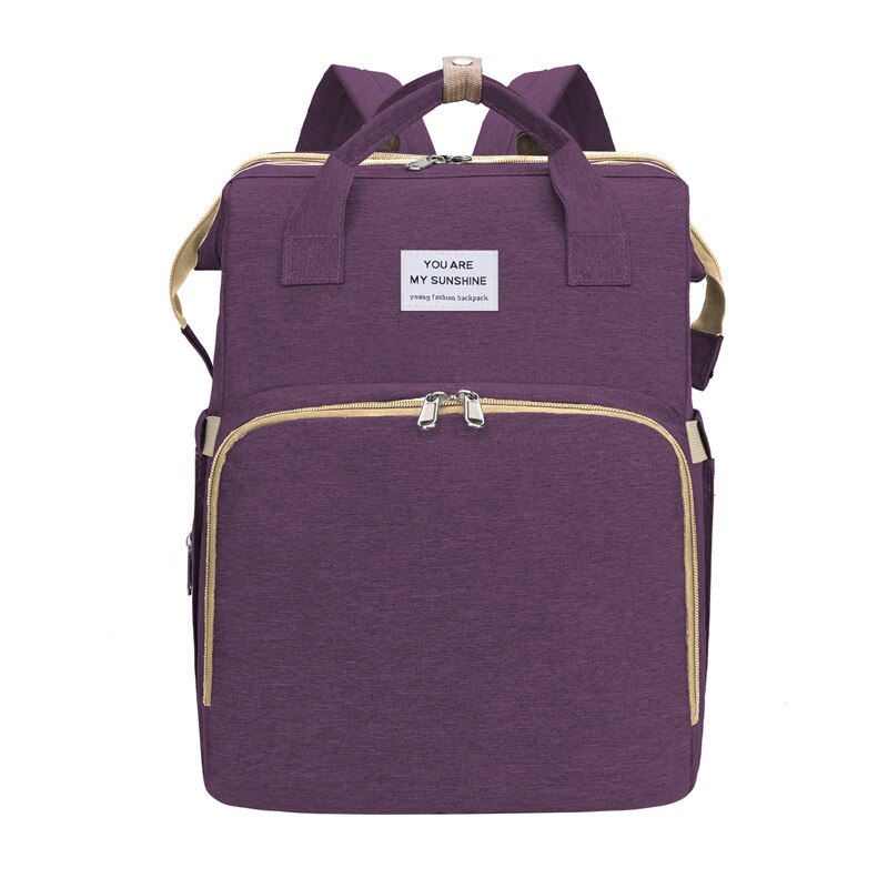 Style Portable pliant berceau (sac à couches infantile multi-fonctionnel out léger masse épaules sac mère: Purple