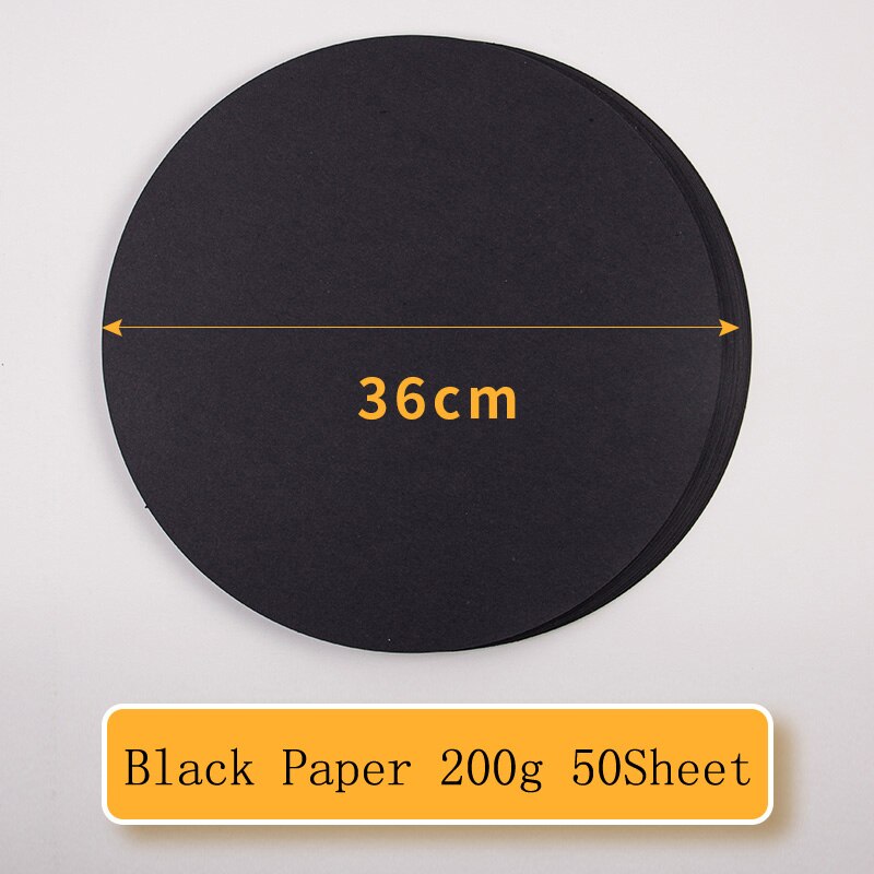 50PCS Kraft Sketch Paper 200/G Hand-Painting Sketch Paper Card Postcard for Sketch Drawing Pencil &amp; Pastel Art Supplies: 36cm Black Paper