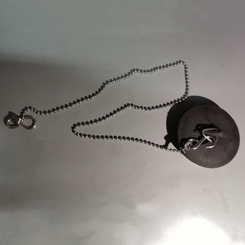 Zwarte kunststof badstop roestvrij stalen kogelketting met s-haak