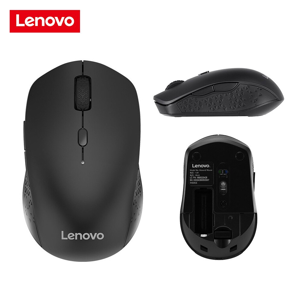 Lenovo Mouse Howard Bluetooth Wireless Mouse with Dual Mode Portable 1600 DPI with USB Receiver for Laptop PC Desktop MacBook