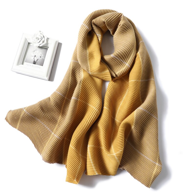 Winter Sjaal Voor Vrouwen Mode Plaid Foulard Kasjmier Sjaals Nek Warm Dikke Sjaal Wrap Lady Pashmina Bandana Vrouwelijke Foulard: WJ81-yellow