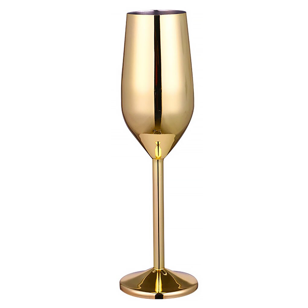 Rvs Wijnglas 220Ml Champagne Cup Metalen Cocktai Goblet Voor Bar Restaurant, Godlen: 03