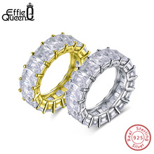 Effie Queen Rij Eeuwige Crystal Sieraden Wedding Ring Clear Mode Eternity Ringen Voor Vrouwen Sieraden DR146