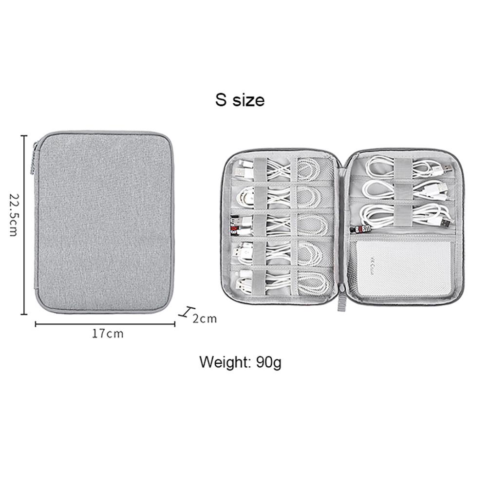 Mallette de rangement numérique grande capacité sac de transport de voyage pour clés USB cartes SD disque dur écouteurs câbles sac de rangement: Single Layer S