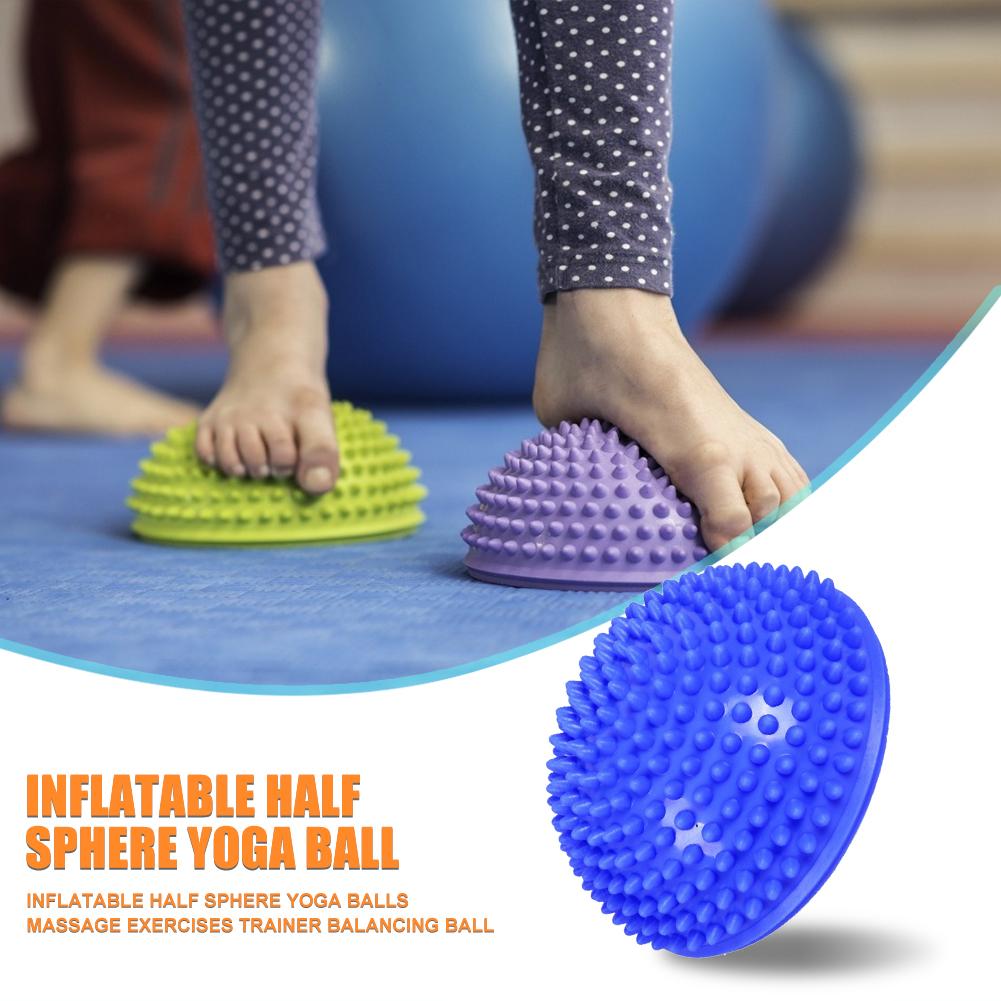 Yogaballen multifunctionele draagbare yoga massage opblaasbare halve bal punt stapstenen oefen fitnessbal