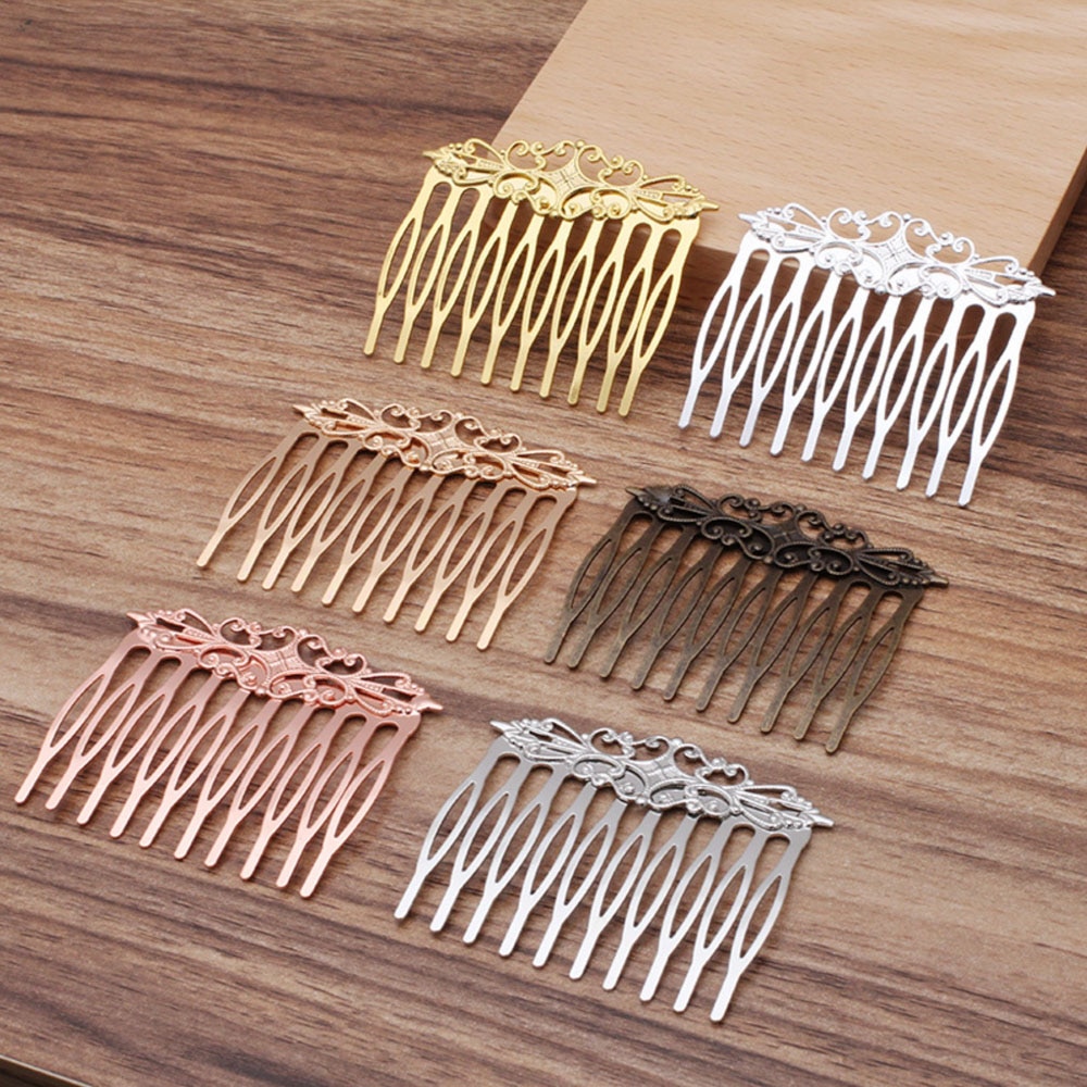 REGELIN-peineta antigua de cobre con 10 dientes para el cabello, joyería con abalorio, horquilla de flor para mujer, horquillas, pasadores, accesorios Retro para el cabello