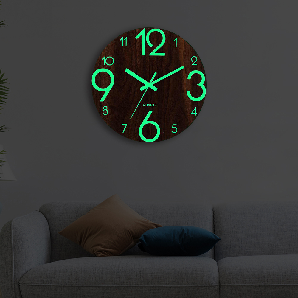 Digital Number Wall Clock DIY 3D Silent Clock Glow Dark Acrylic Luminous Hanging Clock Acrylic Brief Quiet DIY Wall Clock Modern