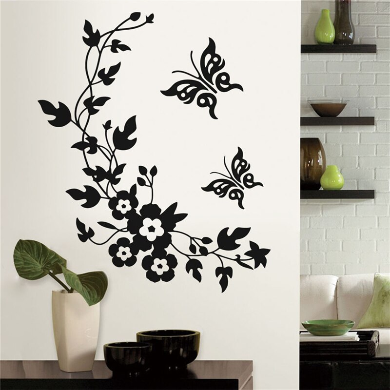 1pc 3D Butterfly Flower Wall Stickers For Kids Room Bedroom Living Room Fridge Stickers Wall Stickers Toilet Sticker Home Decor