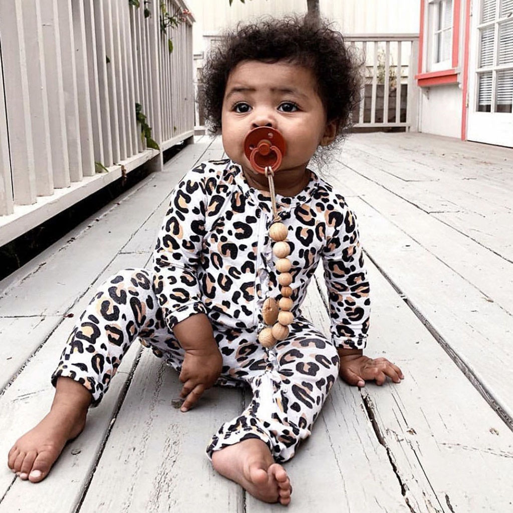 Infant Baby Boys&Girls Long Sleeve Leopard Print Ruffles Romper Jumpsuit Clothes organic cotton baby clothes winter baby romper