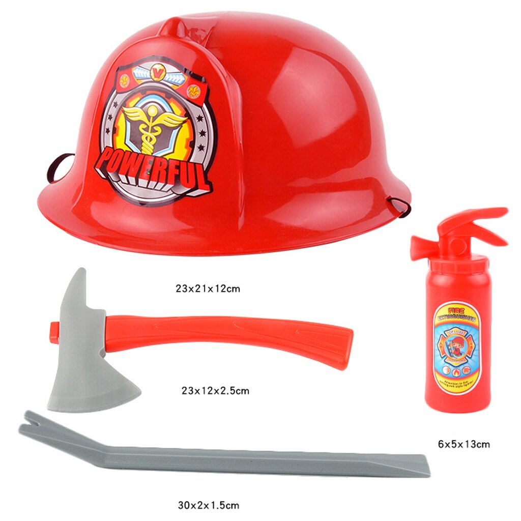 Fireman Helmet with Pretend Play Tools Halloween Fancy Dress Set For Kids