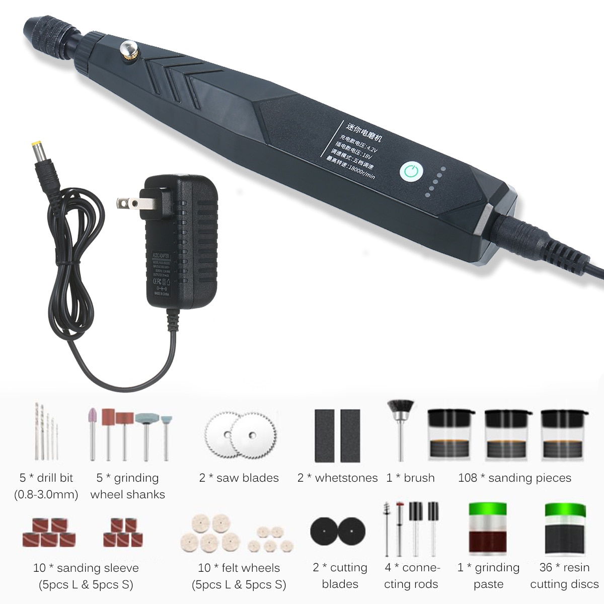 Cordless Rotary Tool Electric Grinder Mini Rechargeable Cordless Electric Grinding Polishing Drilling Cutting Engraving Machine