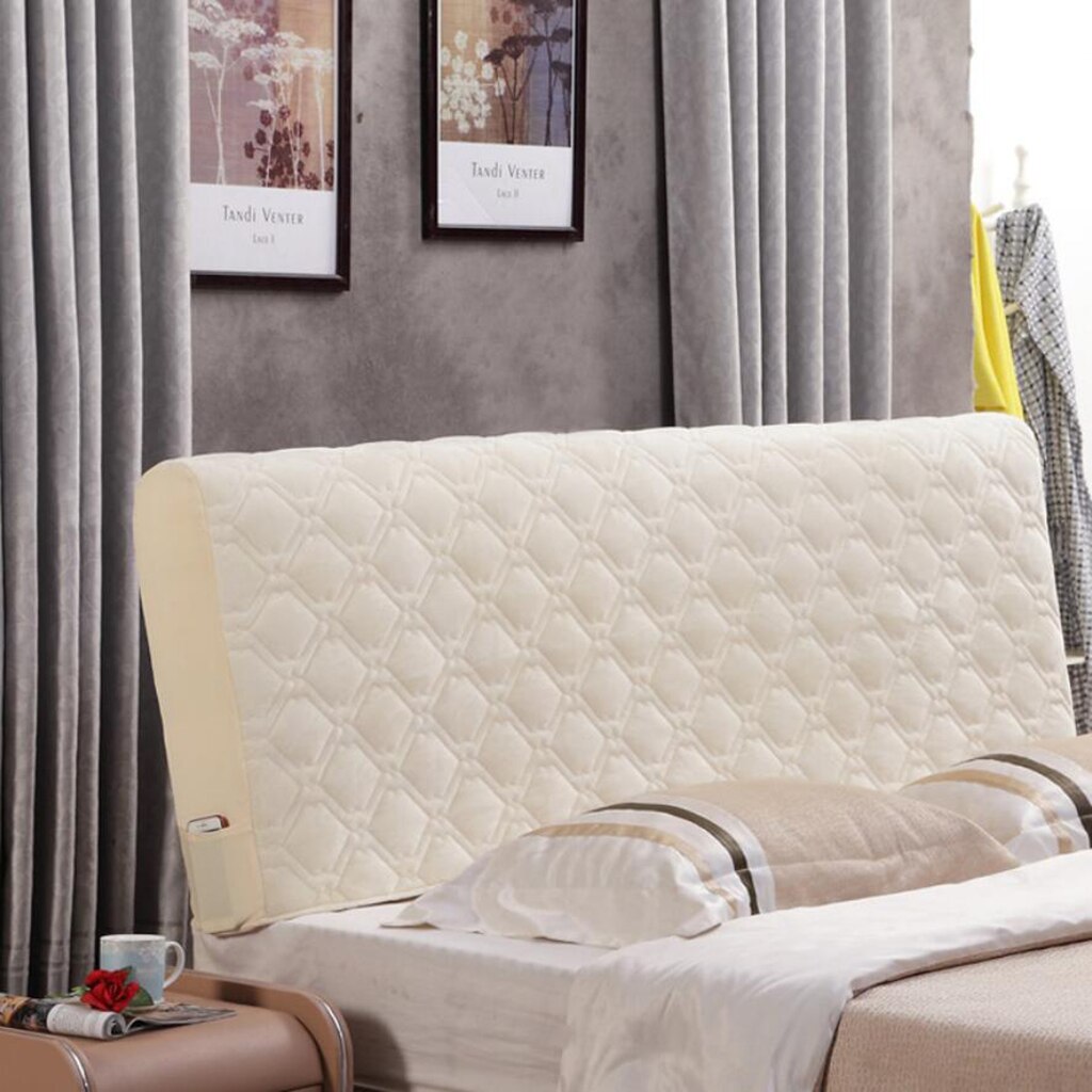 Quiltet seng hovedgærde skridbeskytter beskytter seng dekoration 220cm king size seng hovedgærde beskytter