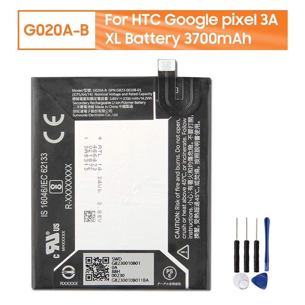 Alkuperäinen varapuhelimen akku  g020a- b google pixel 3a xl 3700 mah  g020e- b google pixel 3a pixel 3 lite 3000 mah: G020a- b