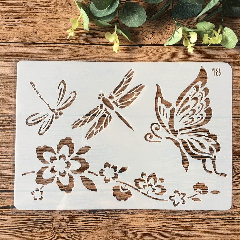 NAKLEO DIY Reusable Plastic Stencil - Border Flower Plant - Art Craft Painting Pattern Template - View #5