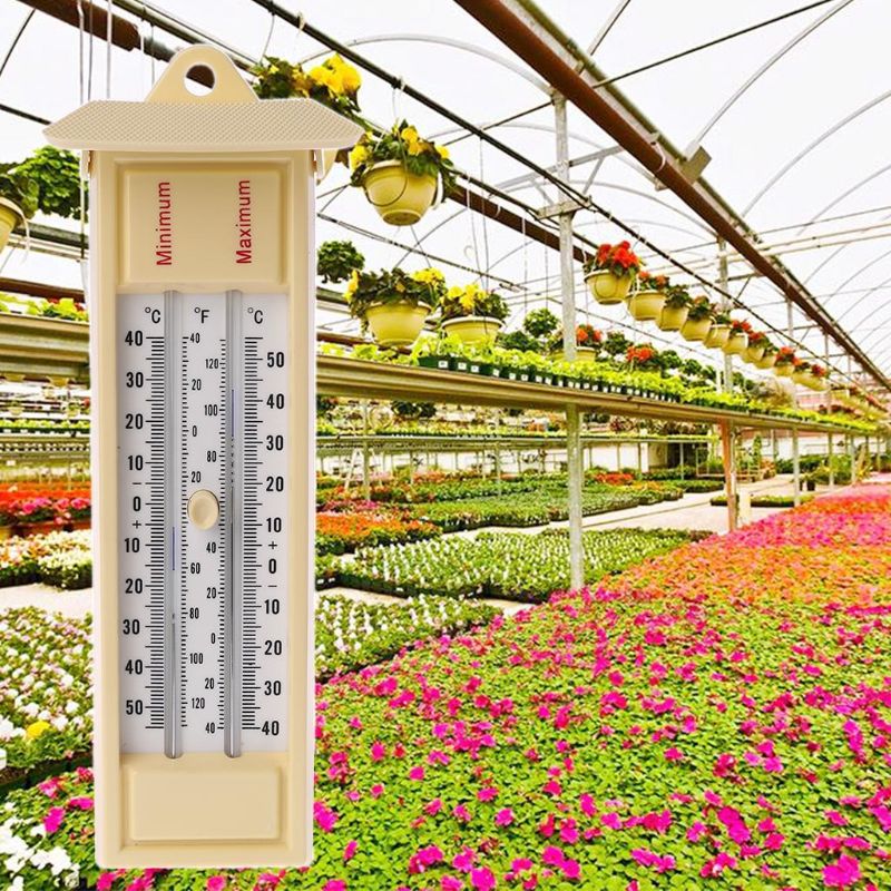 OOTDTY Maximum & Minimum Thermometer - Indoor Outdoor Garden Greenhouse Wall Temperature Monitor -40 to 50C / -40 to 120F