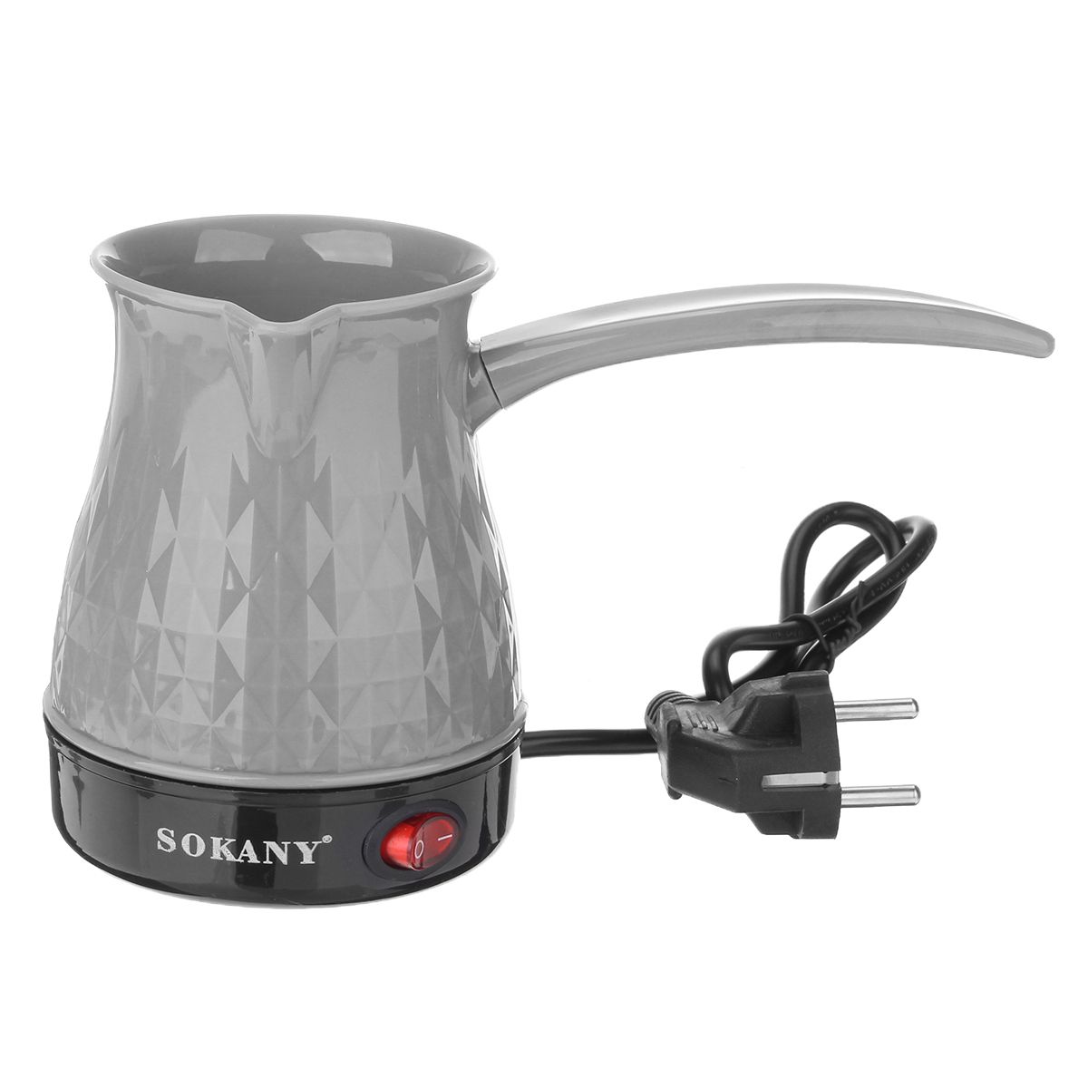 Cafetière électrique Portable 500W, 500ml, en acier inoxydable, appareil à expresso italien séparé, grec et turc: Grey