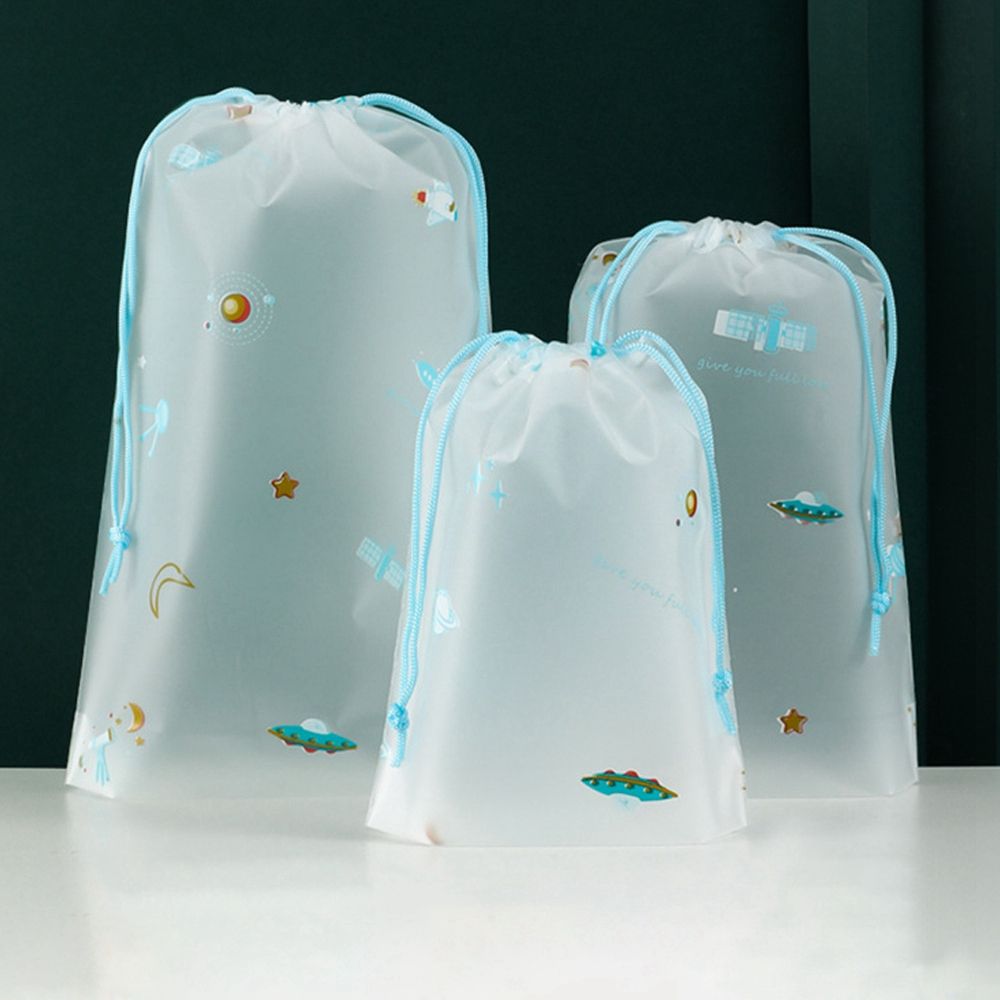 3Pcs Trekkoord Zak Plastic Tasje Scrub Schoenen Reizen Opbergtas Transparante Kleding Sokken Plastic Verpakking Zak: 13