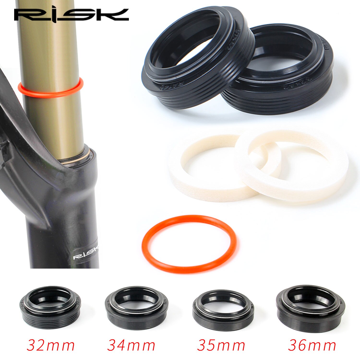 RISK Mountain Bicycle Bike Suspension Front Fork Dust Seal Oil Seal 32mm Sponge Ring MTB Inner Tube Installation Tool For XCR