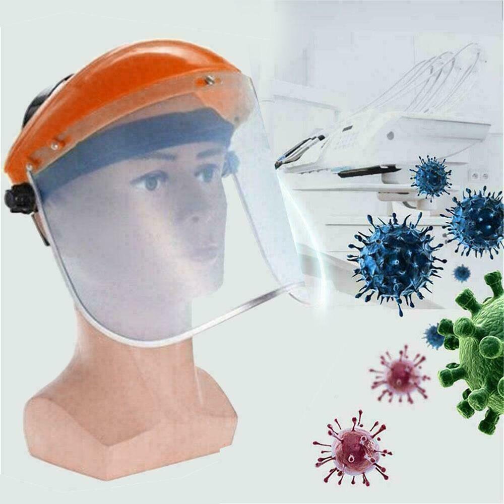 Face Safety Protective Cover Head-mounted Eye Shield Screen Grinding Splash Saliva Resistant PVC Face Protection Helmet
