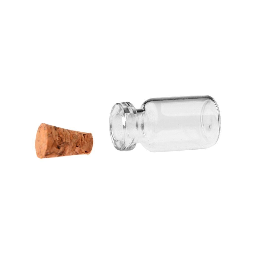 Mini botella de cristal transparente, frascos de vidrio vacío jarras con tapón de corcho, para bodas, 50 Uds./100 Uds., 0,5 ml