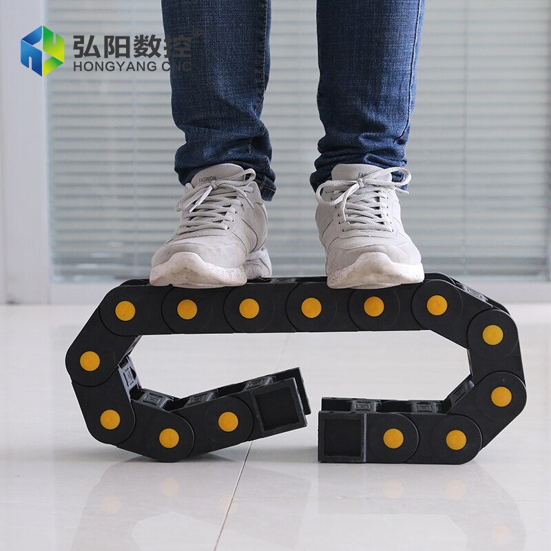 Fully enclosed nylon drag chain cable trough engineering threaded wire carrier end connector for CNC milling machine cable