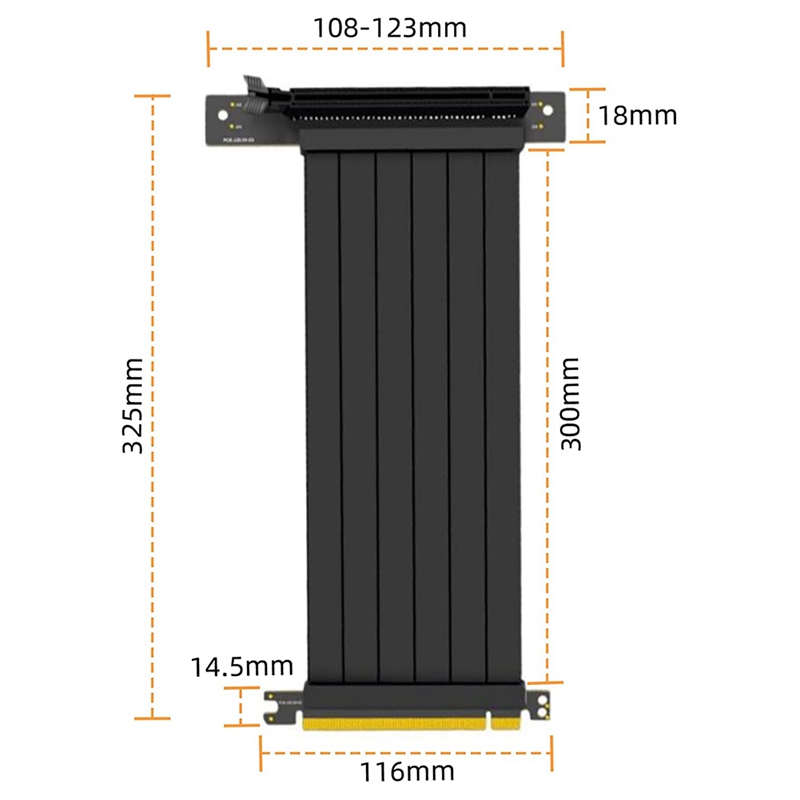 PCIE 3.0 16X Extension High Speed Flexible Riser Cable 90 Degree Right Angle Graphics Extension Cable,Gaming Riser Cable