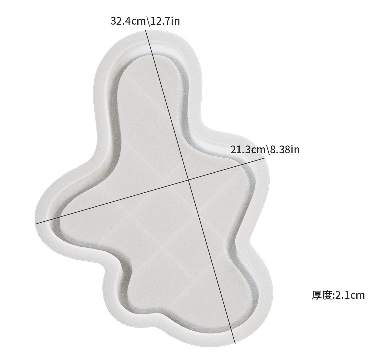 Bandeja Irregular, molde de silicona, bandeja de joyería, plato de baratija, portavelas, molde para fundición de cemento de hormigón, arte artesanal, decoración del hogar: Negro