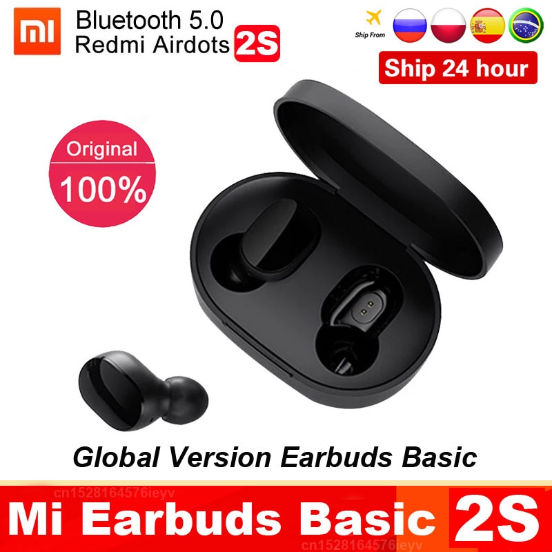 Original Xiaomi Redmi Airdots 2s Earphone Mi True Wireless Earbuds Basic 2s Bluetooth 5.0 Air2 SE TWS Mic Gaming Mode In Stock