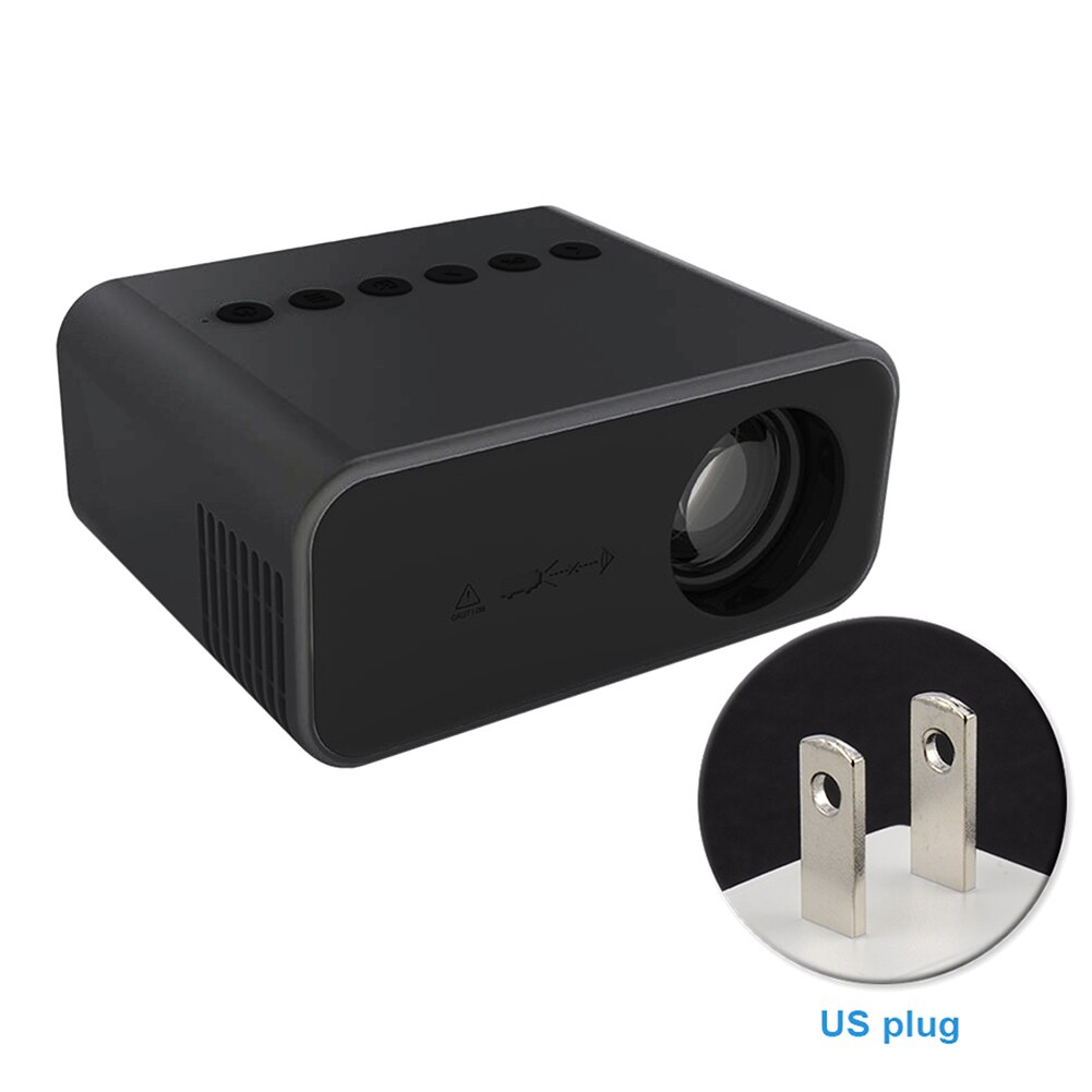 With LED Light Android Video Player Television Mini Projector WIFI Support Mobile Phone ABS Portable Audio AV USB Home Media: Black / EU plug