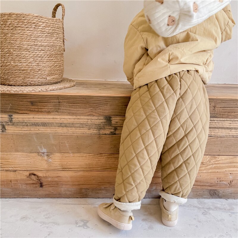Winter Unisex Kinderen Dikker Warme Broek Effen Kleur Koreaanse Stijl Baby Kids Quilten Zachte Broek