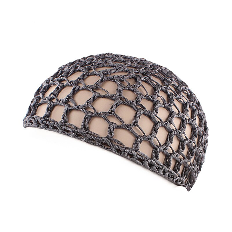 Filet à cheveux en maille pour femmes, bonnet de couleur unie, Turban de nuit pour dormir: Grey