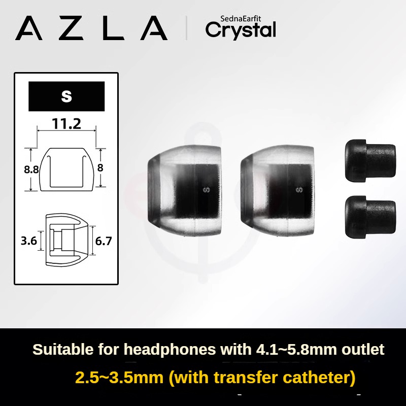 AZLA SednaEarfit Crystal LSR Ear Tips for In-Ear Earphones IEMs Hifi Anti-germ Eartips: 3XS / BROWN