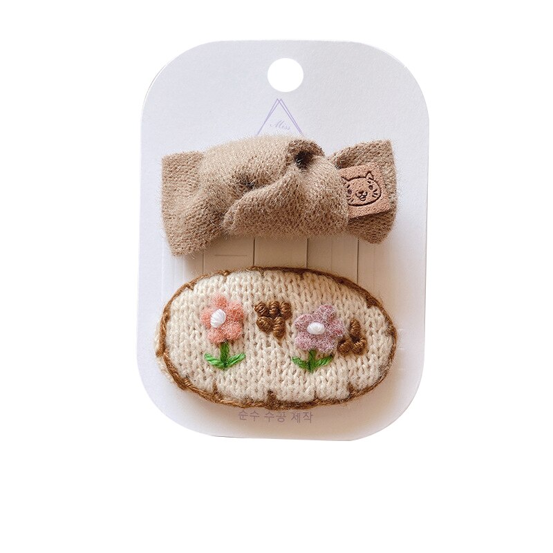Handgemaakte Baby Meisje Haarspelden Kids Hoofddeksels Wollen Gehaakte Baby Haar Clips Baby Haar Accessoires Meisjes Haarspeld Kinderen: 5