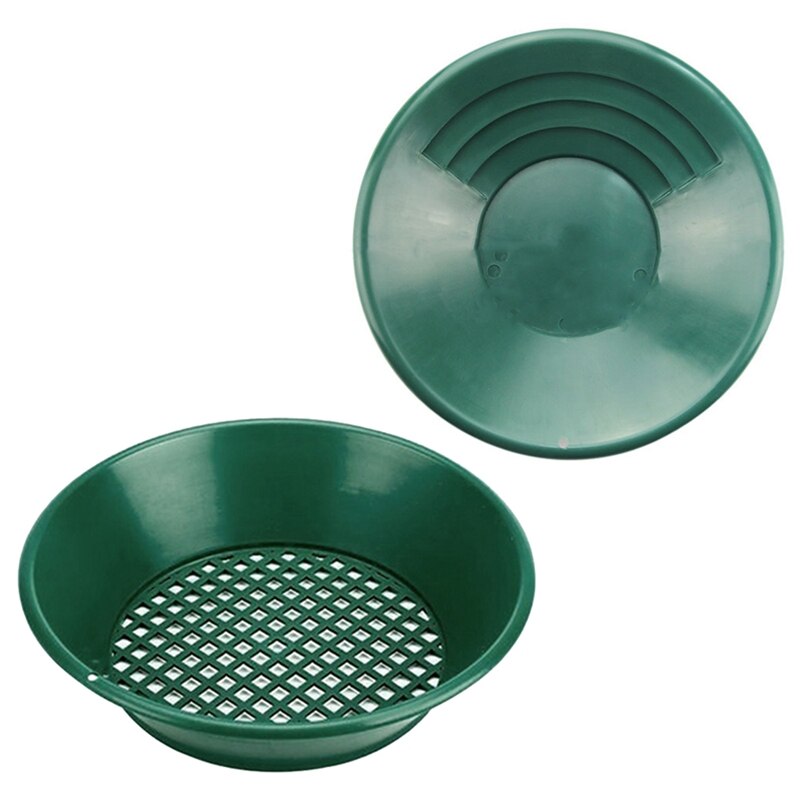 2Pcs Washing, Gold Panning Machine, Screen, Mining Screen, Metal Detection Tools, Green Plastic Bowl.Gold Pan: Default Title