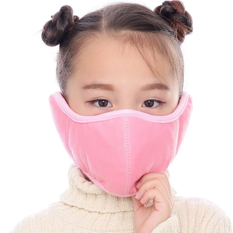 Unisex vinterbørne ørebeskyttelsesmaske udendørs drenge piger plus fløjl lydpotte ørebeskyttere åndbar vindtæt tyk børn varm øreprop: Vandmelon rød