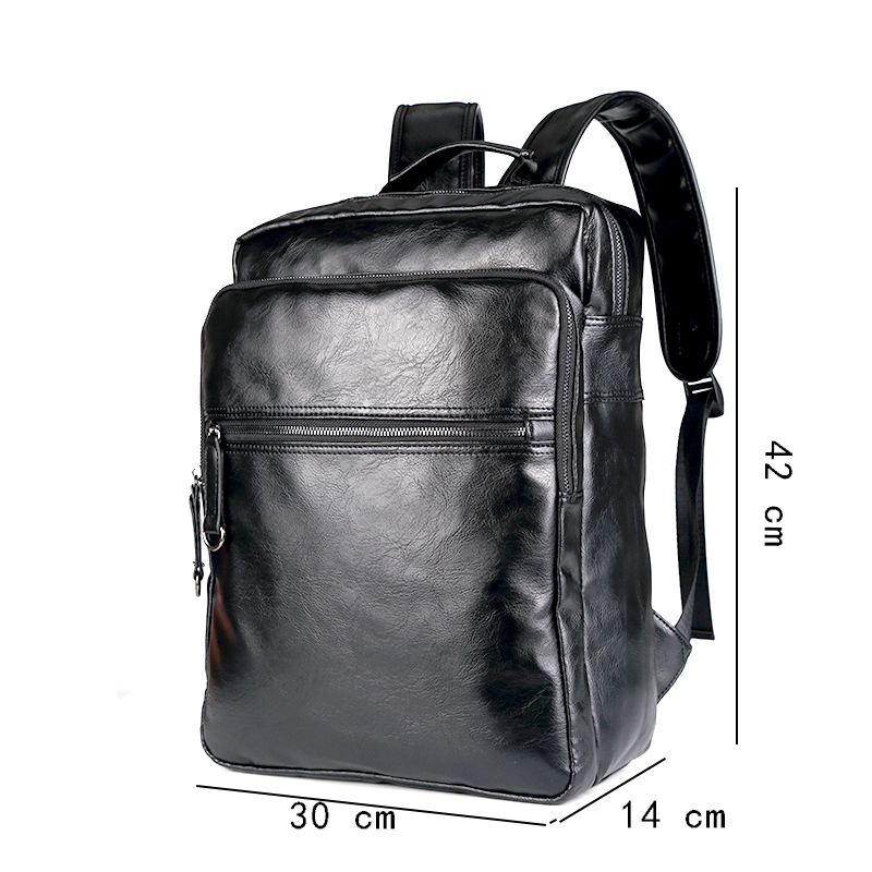 Heißen Neuen männer Einfarbig PU Große Kapazität Schüler Schule Tasche Hübscher Junge Multifunktionale Rucksack