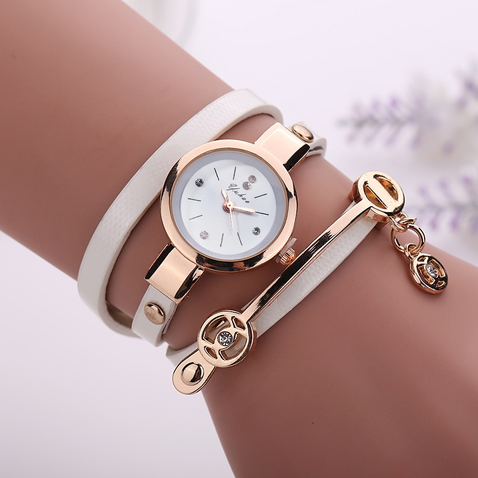 Reloj de pulsera con correa de Metal para mujer, de cuarzo, de ,: C