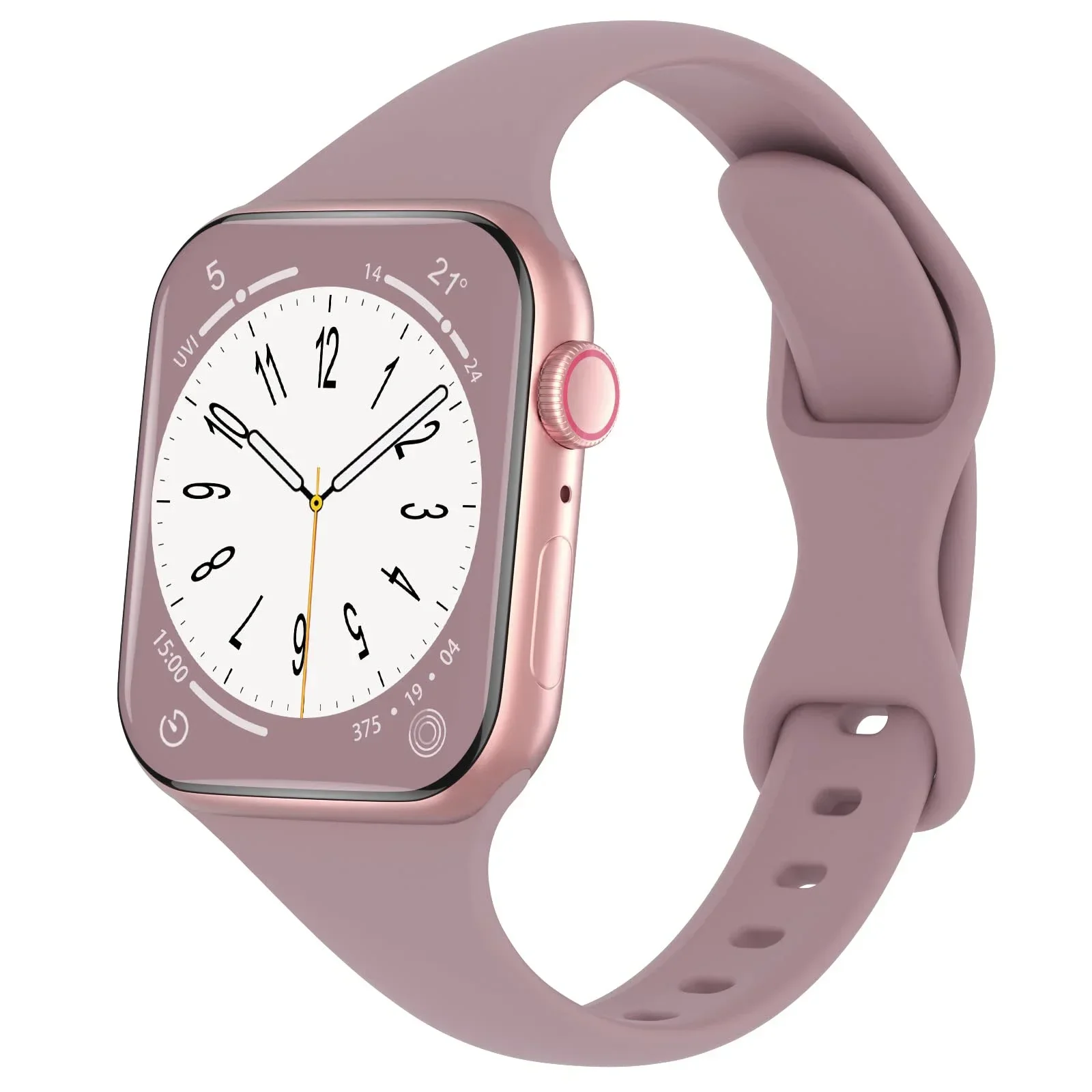 Dünnes Silikonarmband für Apfel Uhr 40 44 mm 45 mm 41 mm 38 mm 42 mm einfarbiges Armbinde für IWatch Serie 3 4 5 6 SE 7 8 9 10: XS / 天空蓝