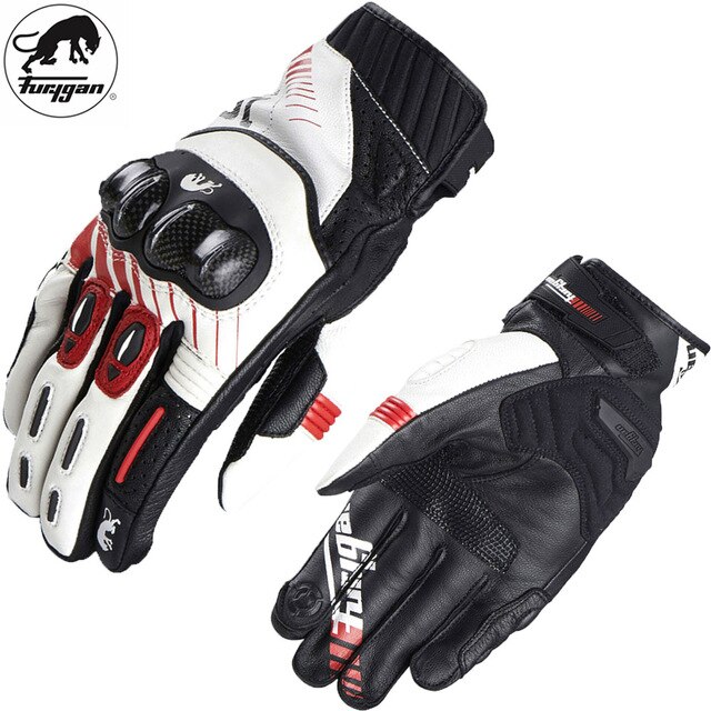Furygan – gants de moto en fibre de carbone, gants courts quatre saisons, anti-chute, respirant, RG 19: red / L