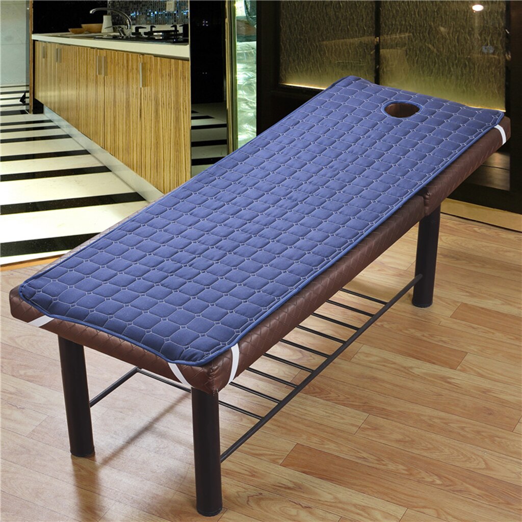 Matelas de Table de Massage SPA | Linge de lit, housse de matelas pour Salon de beauté avec trous de visage, lits adaptés à 75x28 pouces: Dark Blue as descri