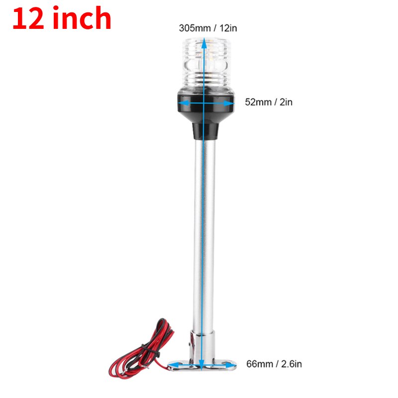 6/8/10/12 Inch 12 ~ 24V Marine Boot Led Navigatie Verlichting Waterdicht Stern Anker Licht 4500K Warm Wit Lamp: 12 inch