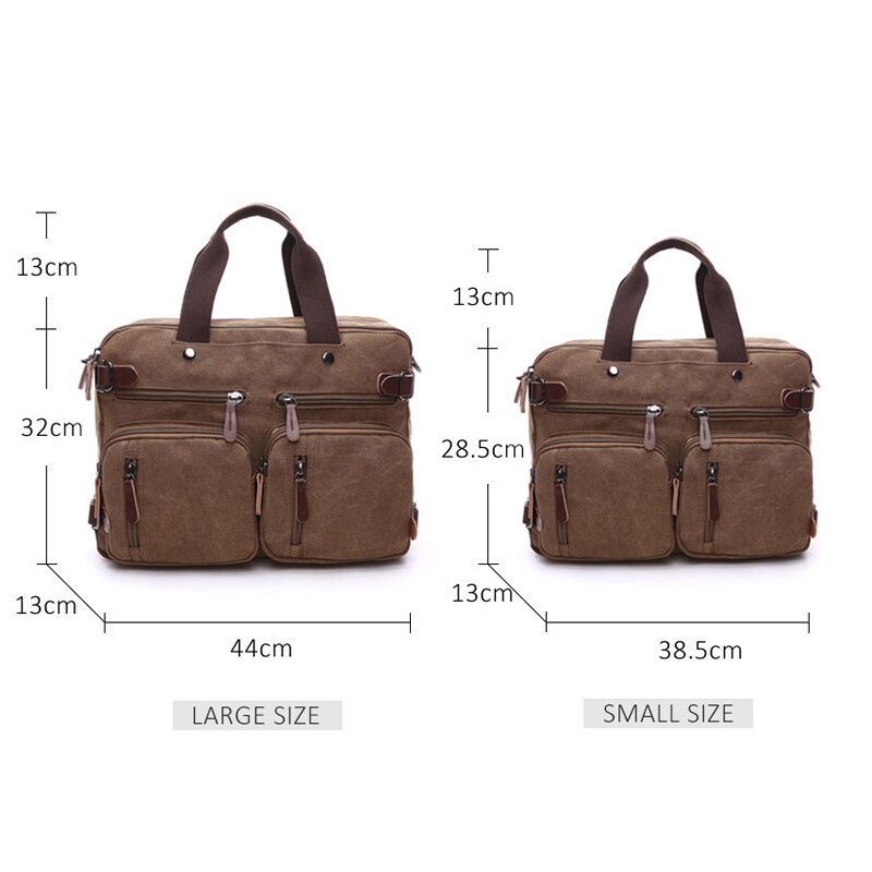 Casual canvas business aktetas multifunctionele handtas herenrugzak schoudertas crossbody 17 inch laptop ipad reiskoffer
