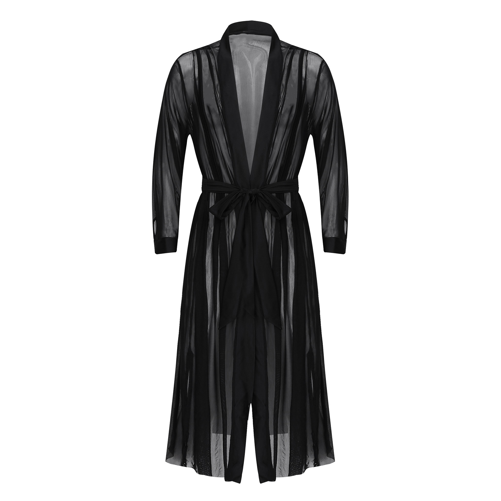 Chemise à manches longues pour homme, haut Transparent en maille, avec cape, tenue idéale pour s&#39;habiller, collection décontracté