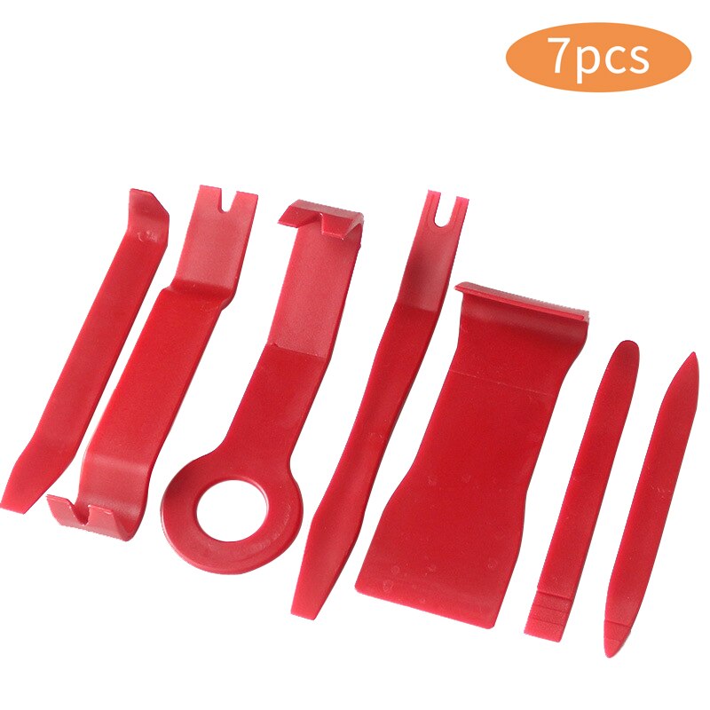 38 Pcs Car Trim Removal Tool Car Door Panel Dash Audio Radio Removal Tools Kit Automotive Pry Tools Kits Auto Repair Kit: 7 Pcs Red