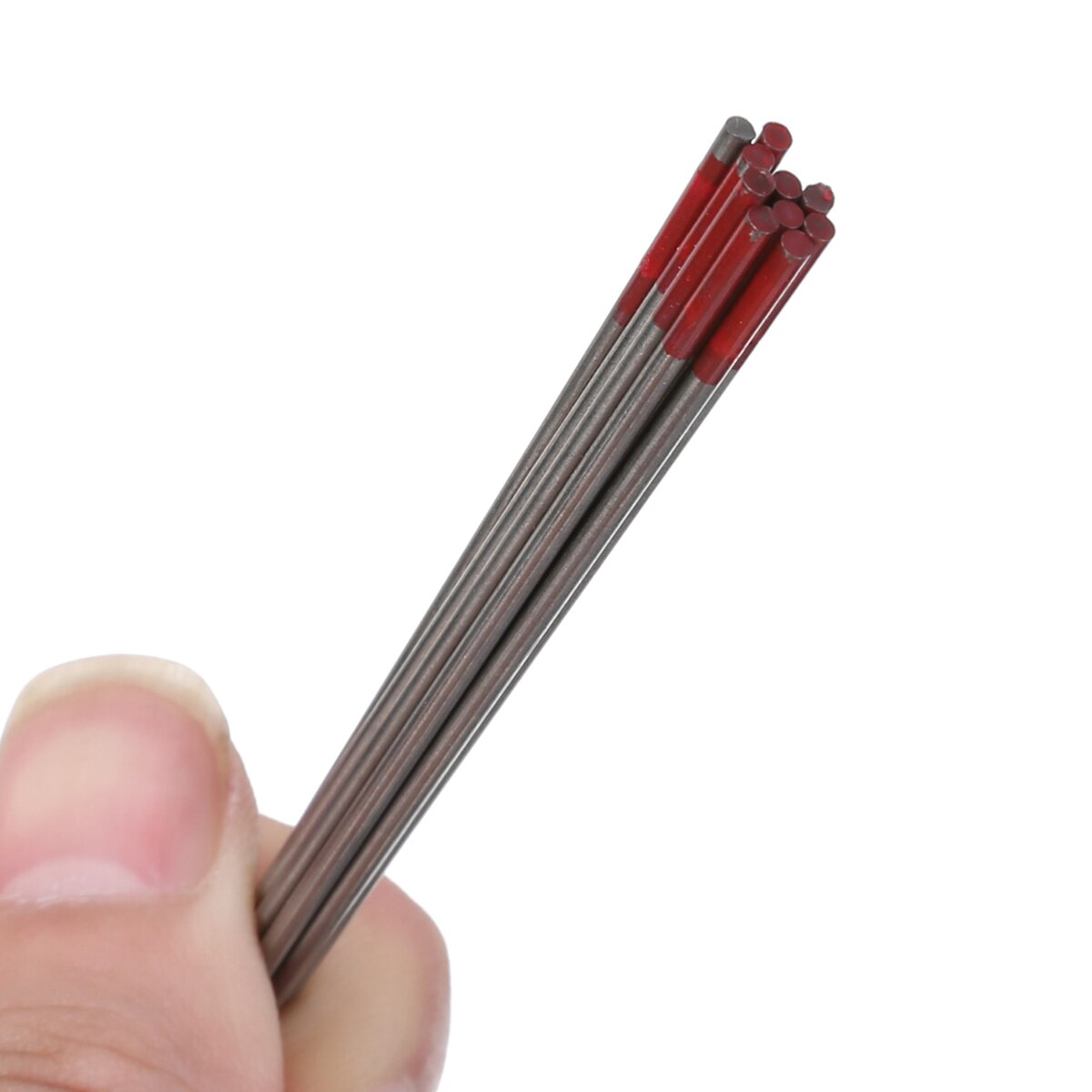 10Pcs TIG Welding Tungsten Electrodes Rod 2% Thoriated 1.6x150mm WT20 Red For Additive Oxide Electrode Stainless Steel Mayitr